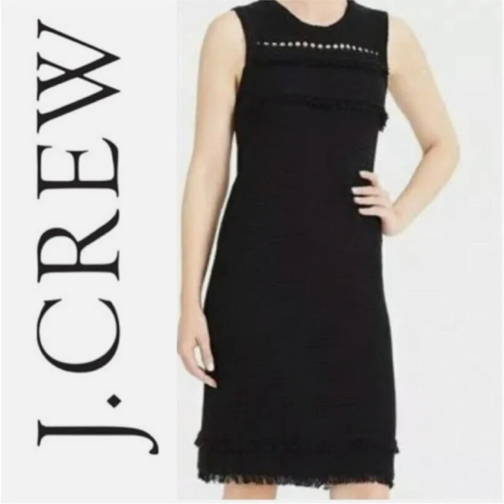J. CREW Sleeveless Woven Knit Tweed Fringe Dress
